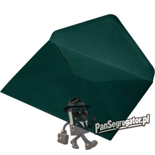 Koperta papierowa ozdobna B6 125x175mm 130g (50 sztuk) ciemno zielona/zieleń butelkowa ikpdinb6czielx50