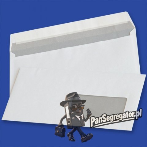 Koperty DL HK białe 80g okno prawe 45x90mm z paskiem (1000szt.) NC 11232210