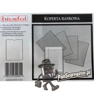 Koperty bankowe bezpieczne "U" 160x210mm 25 sztuk Depozyt KB-01 BIURFOL