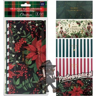 Koperty podarunkowe 22x11cm 5szt. CHRISTMAS INTERDRUK