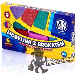 Modelina termoutwardzalna z brokatem zestaw 6 kolorów 304109001 ASTRA
