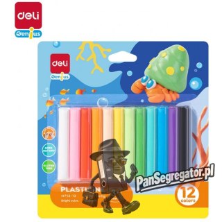 Plastelina 12 kolorów intensywne EH712-12 DELI