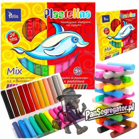 Plastelina 24 kolory 15g KP004-G TETIS