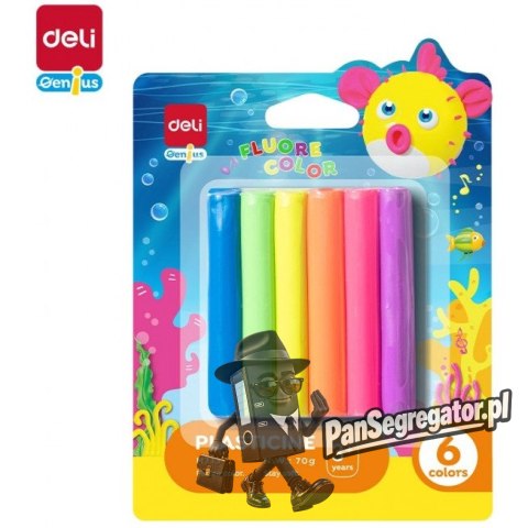 Plastelina 6 kolorów fluorescencyjne EH713 DELI