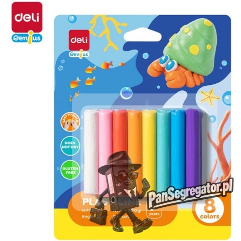 Plastelina 8 kolorów intensywne EH712-8 DELI
