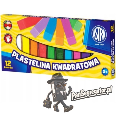 Plastelina dla dzieci kwadratowa 12 kolorów zestaw 83813908 ASTRA