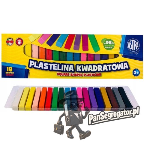 Plastelina dla dzieci kwadratowa 18 kolorów zestaw 83814904 ASTRA