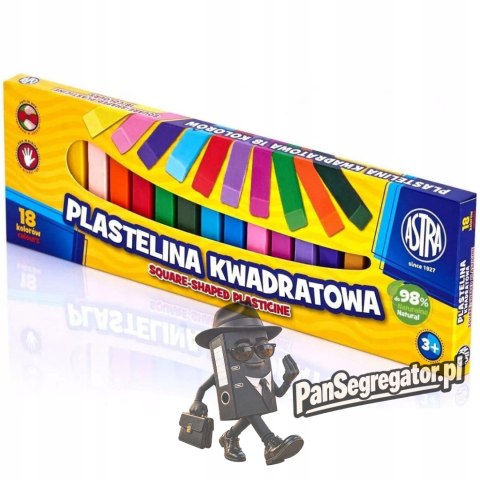 Plastelina dla dzieci kwadratowa 18 kolorów zestaw 83814904 ASTRA