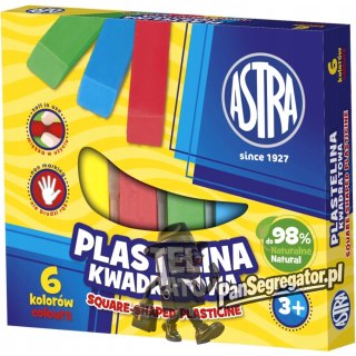 Plastelina dla dzieci kwadratowa 6 kolorów zestaw 83811908 ASTRA