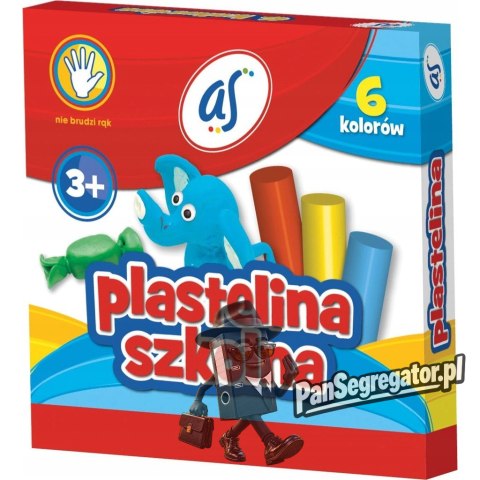 Plastelina dla dzieci szkolna AS zestaw 6 kolorów 303219001 ASTRA