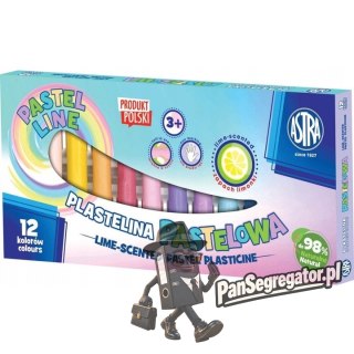 Plastelina dla dzieci zestaw 12 kolorów pastelowa zapachowa 303114001 ASTRA