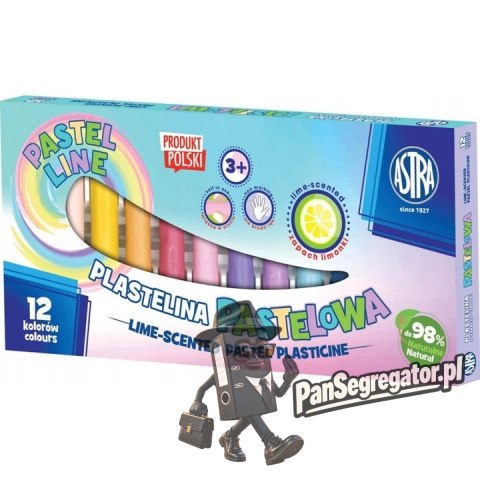 Plastelina dla dzieci zestaw 12 kolorów pastelowa zapachowa 303114001 ASTRA
