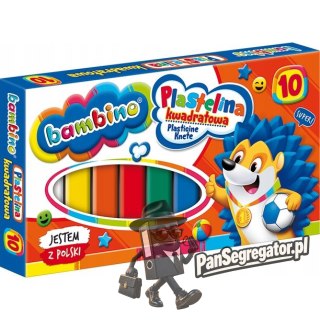 Plastelina kwadratowa Zestaw 10 kolorów BAMBINO St.Majewski