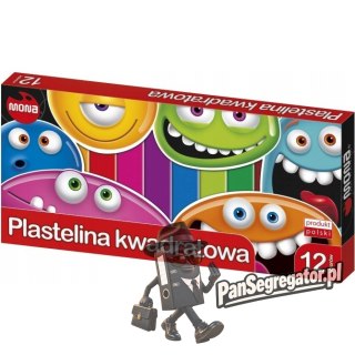 Plastelina kwadratowa dla dzieci Zestaw 12 kolorów MONA St.Majewski