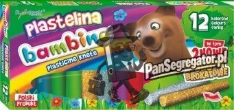 Plastelina szkolna Zestaw 12 kolorów BAMBINO St.Majewski