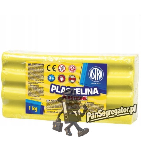 Plastelina szkolna dla dzieci 1kg cytrynowa żółta 303111004 ASTRA