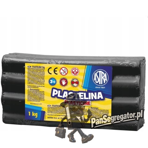 Plastelina szkolna dla dzieci 1kg czarna 303111024 ASTRA