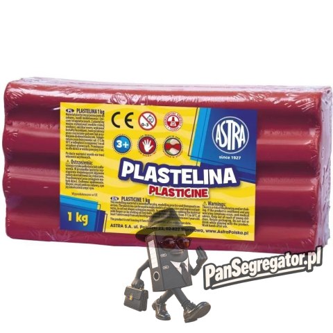 Plastelina szkolna dla dzieci 1kg różowa 303111008 ASTRA