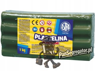 Plastelina szkolna dla dzieci 1kg zielona ciemna 303111019 ASTRA