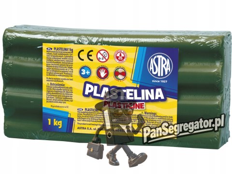 Plastelina szkolna dla dzieci 1kg zielona ciemna 303111019 ASTRA