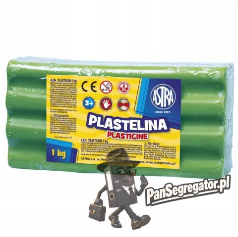 Plastelina szkolna dla dzieci 1kg zielona jasna 303111016 ASTRA
