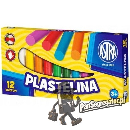 Plastelina szkolna dla dzieci zestaw 12 kolorów 83813906 ASTRA
