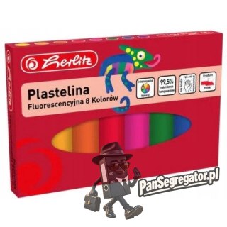Plastelina szkolna fluorescencyjna Zestaw 8 kolorów 9588997 HERLITZ