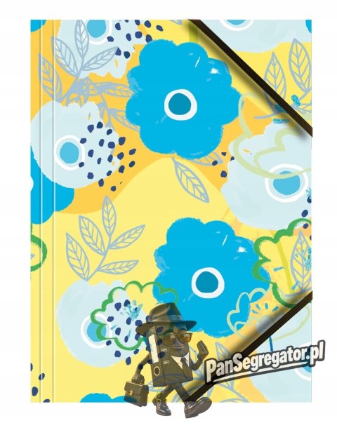 Teczka kartonowa A4 z gumką na rogach 350g. PASTELOWE KWIATY (6sztuk) BT601-M3 TETIS