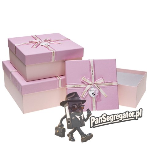 Zestaw pudełek ozdobnych PUG-23229-KW CREAM (3szt) ROZETTE