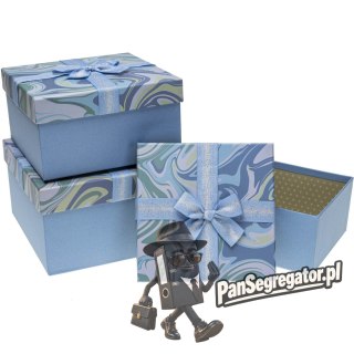 Zestaw pudełek ozdobnych PUG-23233-KW BLUE (3szt) ROZETTE