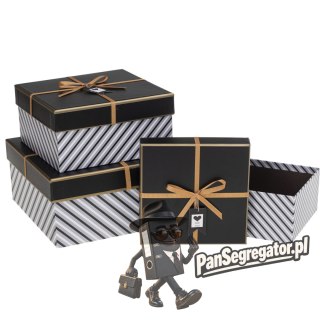 Zestaw pudełek ozdobnych PUG-23295-KW BLACK (3szt) ROZETTE