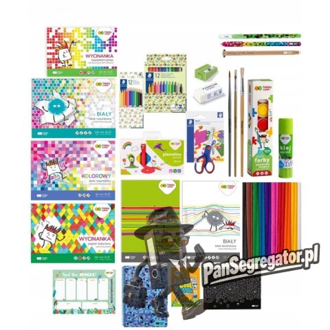 Zestaw wyprawka szkolna PREMIUM KIDS HA 3SET BTS4 HAPPY COLOR
