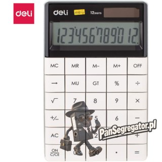 Kalkulator 12-pozycyjny biały 1589 WHITE DELI
