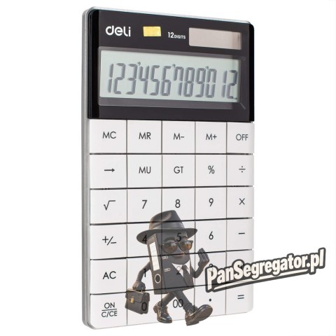 Kalkulator 12-pozycyjny biały 1589 WHITE DELI