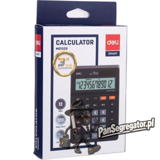 Kalkulator 12-pozycyjny czarny M01320 DELI