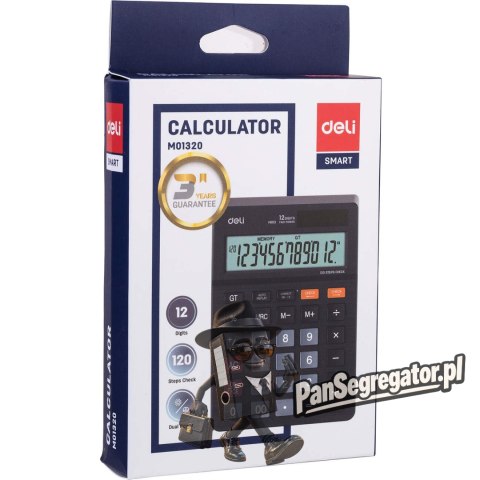 Kalkulator 12-pozycyjny czarny M01320 DELI