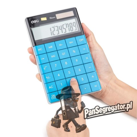 Kalkulator 12-pozycyjny niebieski 1589 BLUE DELI