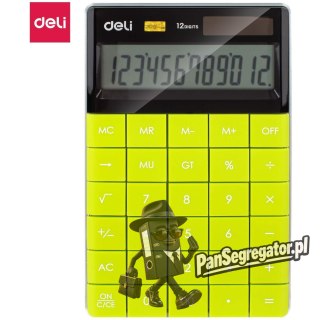 Kalkulator 12-pozycyjny zielony 1589 GREEN DELI