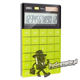 Kalkulator 12-pozycyjny zielony 1589 GREEN DELI