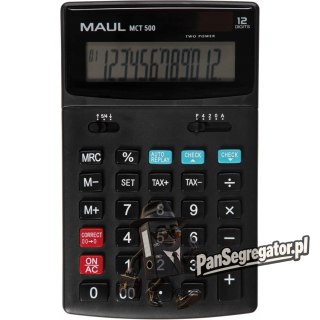Kalkulator biurkowy MCT500 12-pozycyjny oblicznie podatku czarny 72696/90 ML MAUL