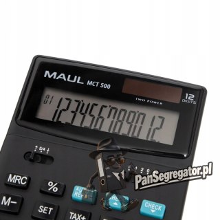 Kalkulator biurkowy MCT500 12-pozycyjny oblicznie podatku czarny 72696/90 ML MAUL