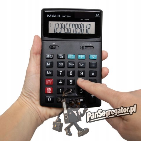 Kalkulator biurkowy MCT500 12-pozycyjny oblicznie podatku czarny 72696/90 ML MAUL