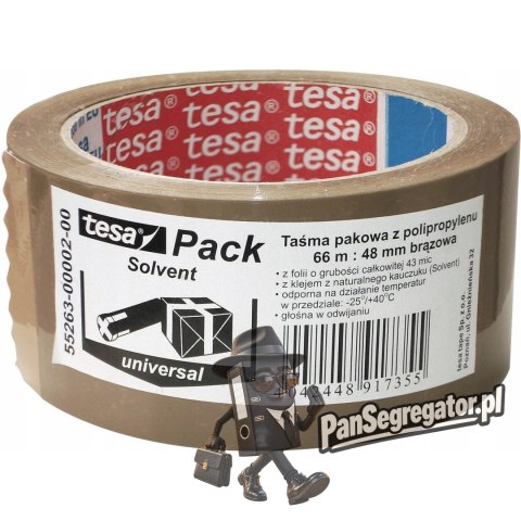Taśma pakowa 48mm x 60m SOLVENT transparentna 55263-00000-00 TS TESA