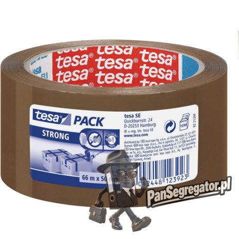 Taśma pakowa 66mx50mm STRONG brązowa cicha 57168-0 0000-05 TESA