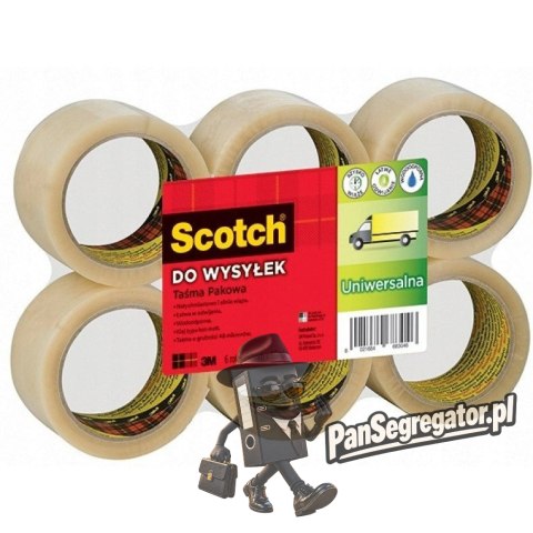 Taśma pakowa SCOTCH 371 (6szt) Hot-melt przezroczysta 48x66m 3M