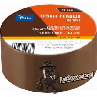 Taśma pakowa brązowa 48mmx50m GT-100-B TETIS