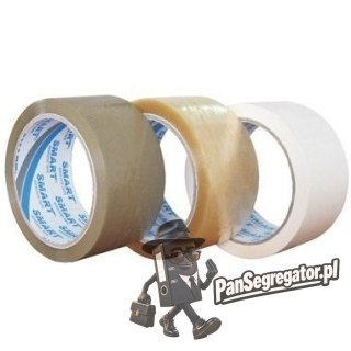 Taśma pakowa kauczuk biała 48x50m SOLVENT SMART 551/SM04