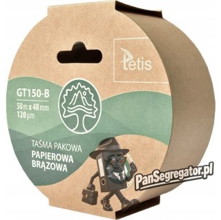 Taśma pakowa papierowa brązowa 48mmx50m GT150-B TETIS