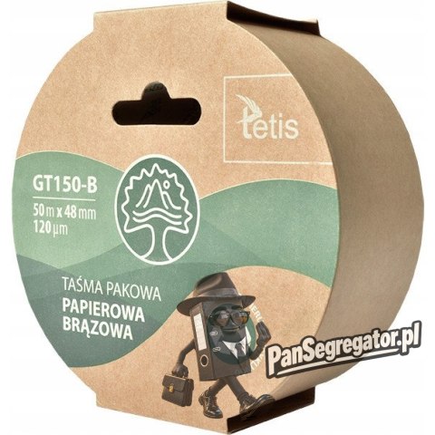 Taśma pakowa papierowa brązowa 48mmx50m GT150-B TETIS