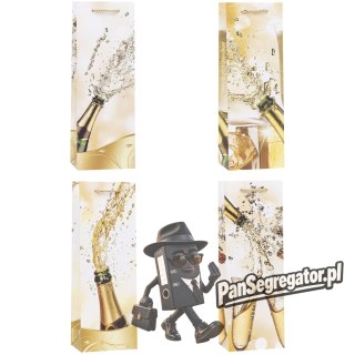 Torebka prezentowa 12x35x9cm na butelkę TBF-24159-BB ROZETTE